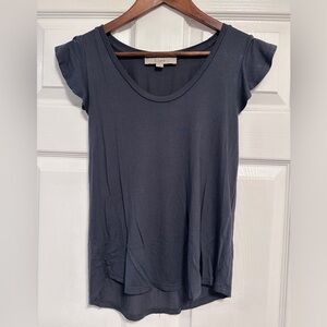 LOFT Dark Grey Blue Womens Blouse
